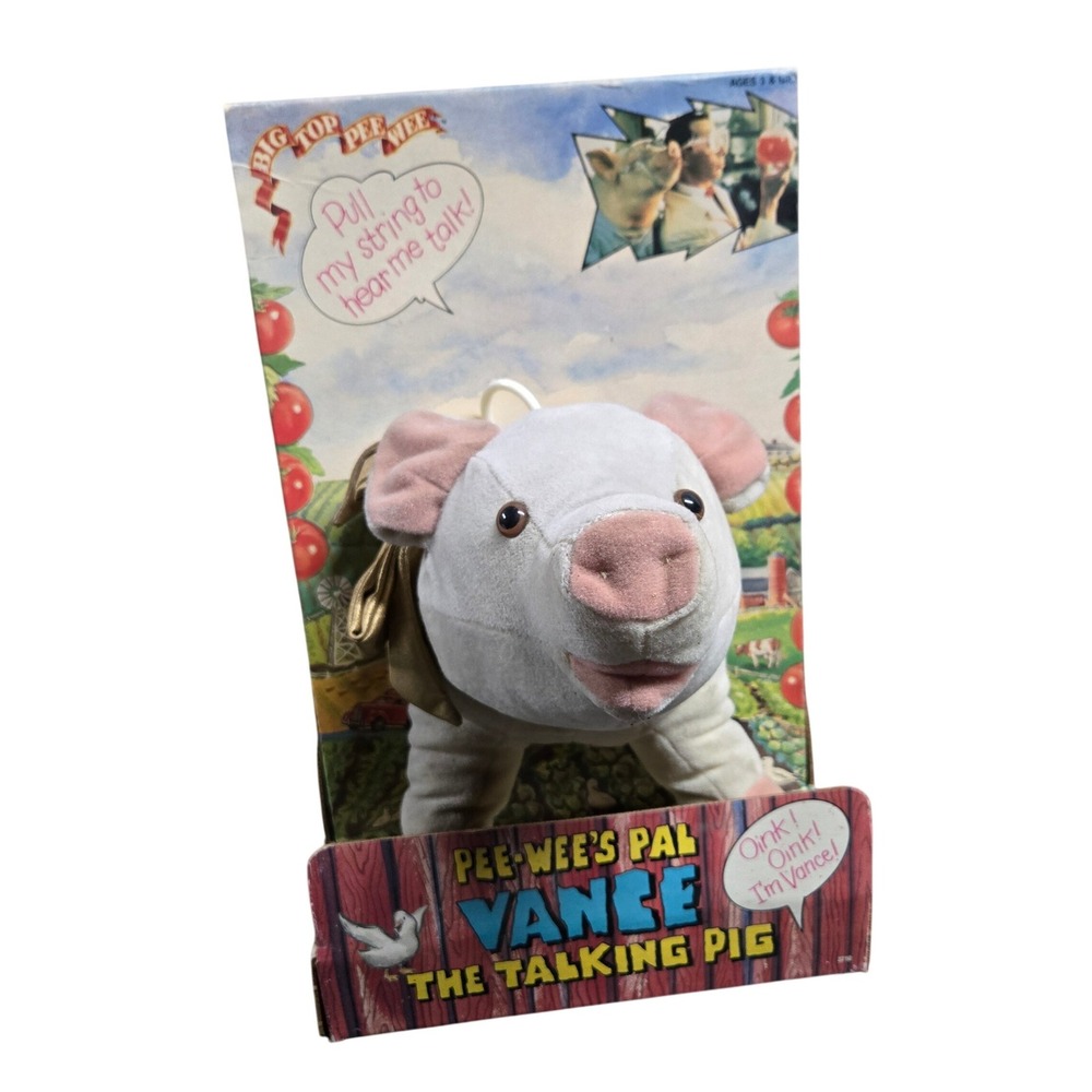 Vintage 1988 Matchbox Big Top Pee-Wee Herman Vance The Talking Pig Plush In Box